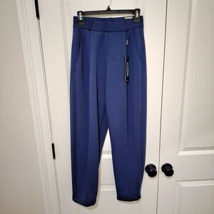 NWT Express Women's Hi-Waist Barrel Jet Set Pull-On Pants Size XS Navy Blue